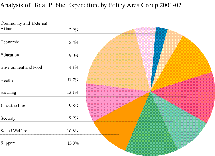 Analysis of Total Public Expenditure by Policy Area Group 2001-02
