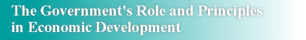 The Government's Role and Principles 

in Economic Development