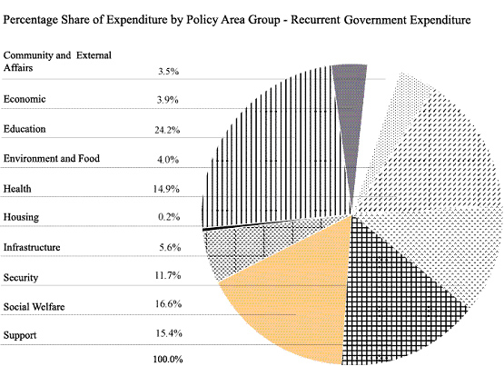 Percentage Share of Expenditure by Policy Area Group - Recurrent Government Expenditure