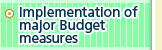 Implementation of major Budget measures