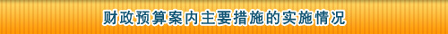 财政预算案内主要措施的实施情况